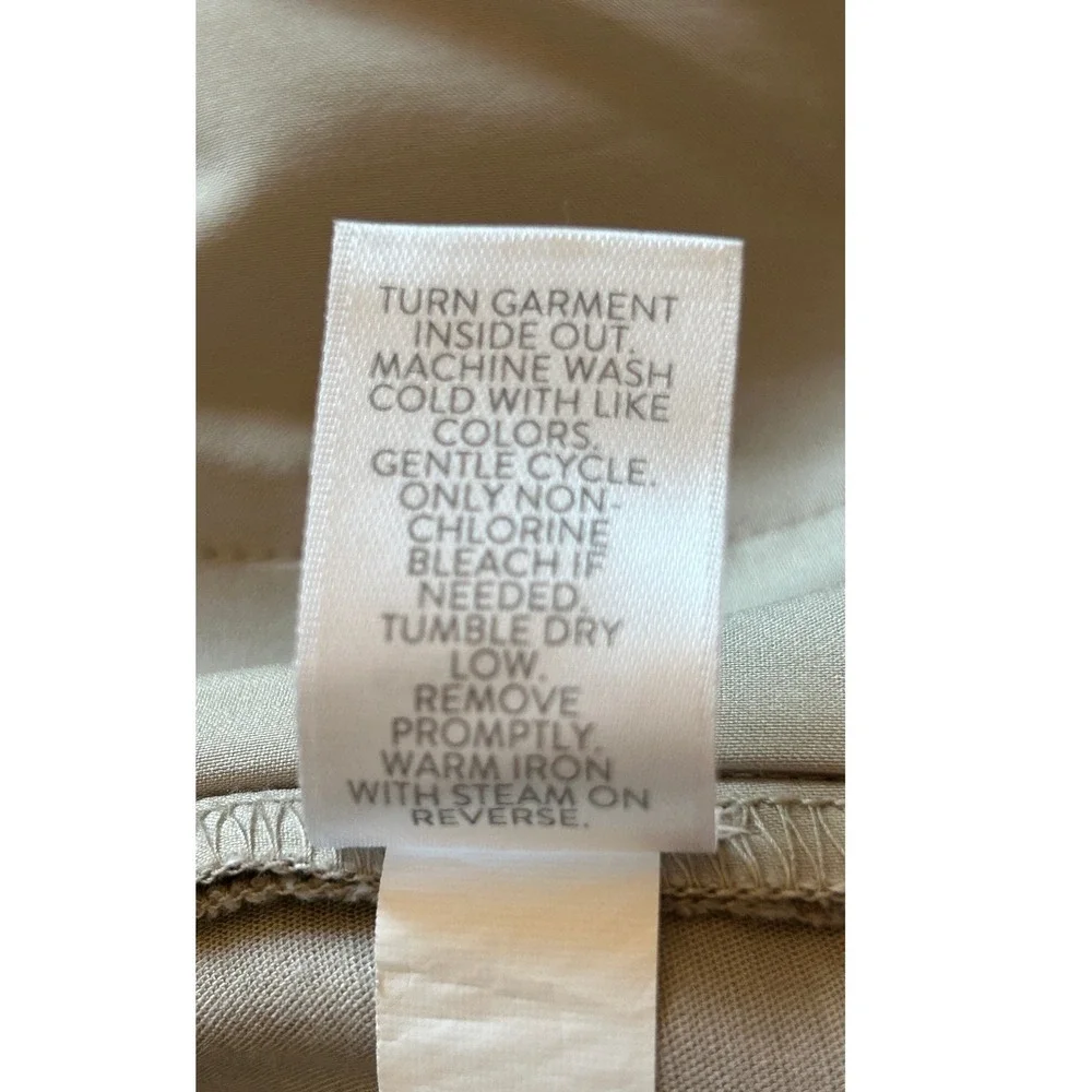 J. Jill Career Pants Sz 14 Tan Essential Cotton-Stretch Side Zip Khaki